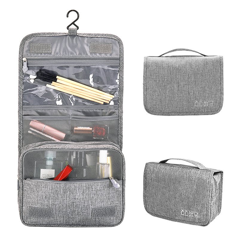 Foldable Cosmetic Storage Hanging Toiletries Bag Mesh Pocket Fashion Travel Makeup Bags Cationic Hook Toiletry Bag