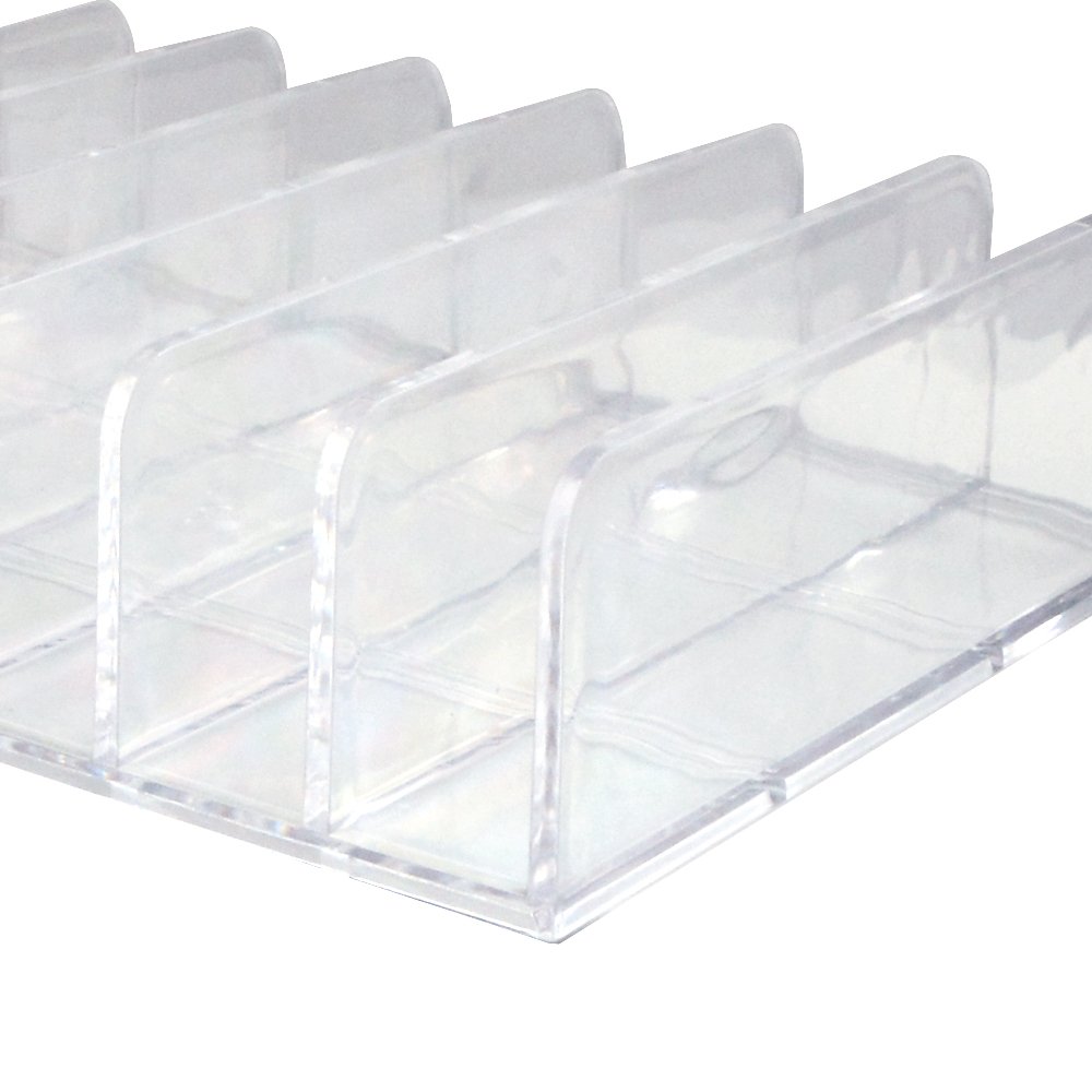 Large Acrylic 7 Compartment Eyeshadow Palette Storage Tray Clear Cube Makeup Organizer