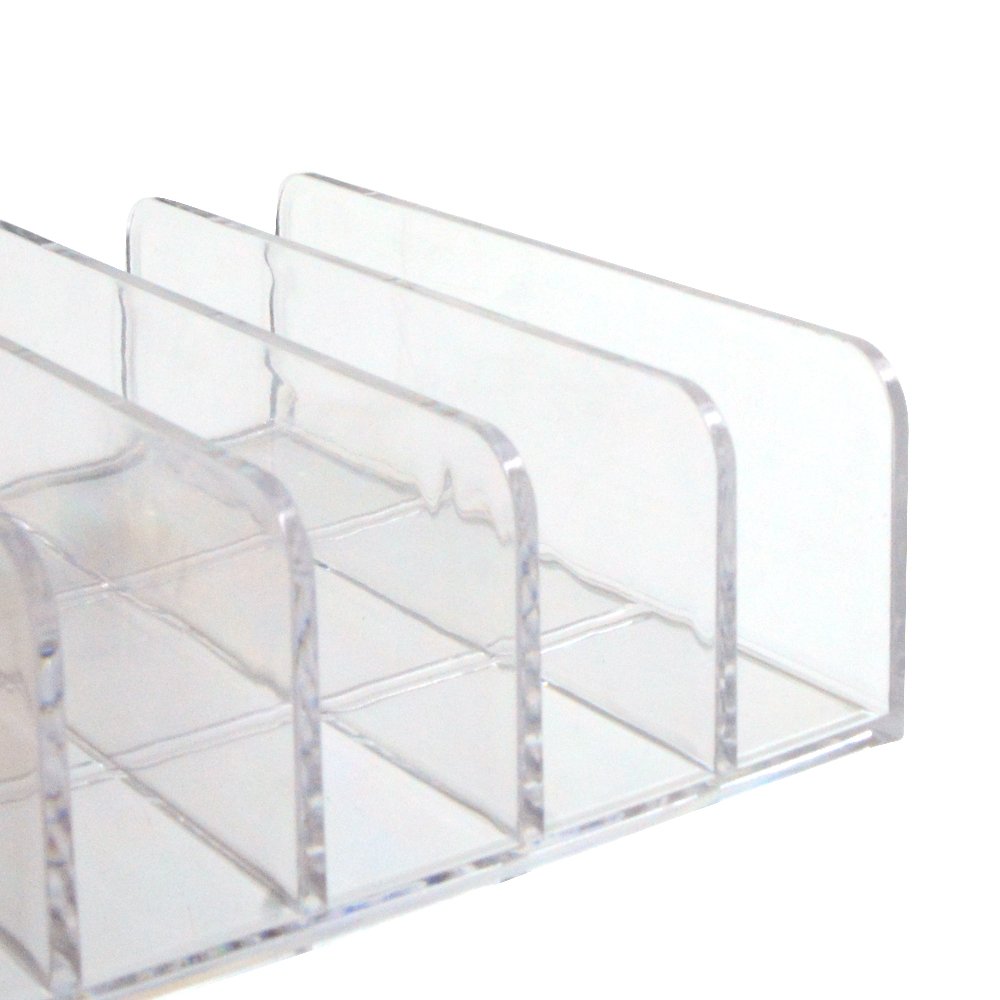Large Acrylic 7 Compartment Eyeshadow Palette Storage Tray Clear Cube Makeup Organizer