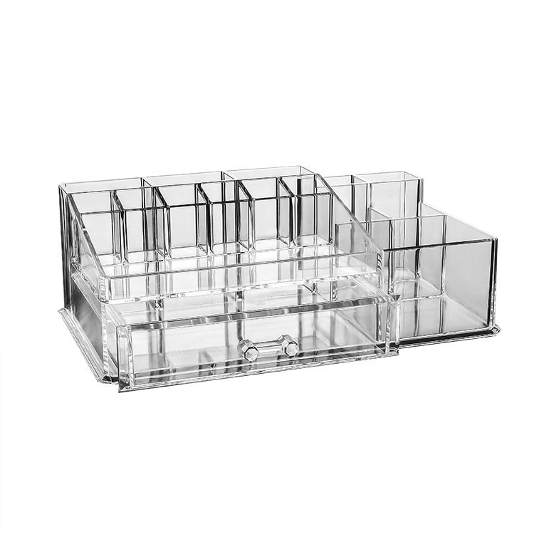 Acrylic transparent one layer drawer storage box Lipstick cosmetics makeup brush skin care desktop storage