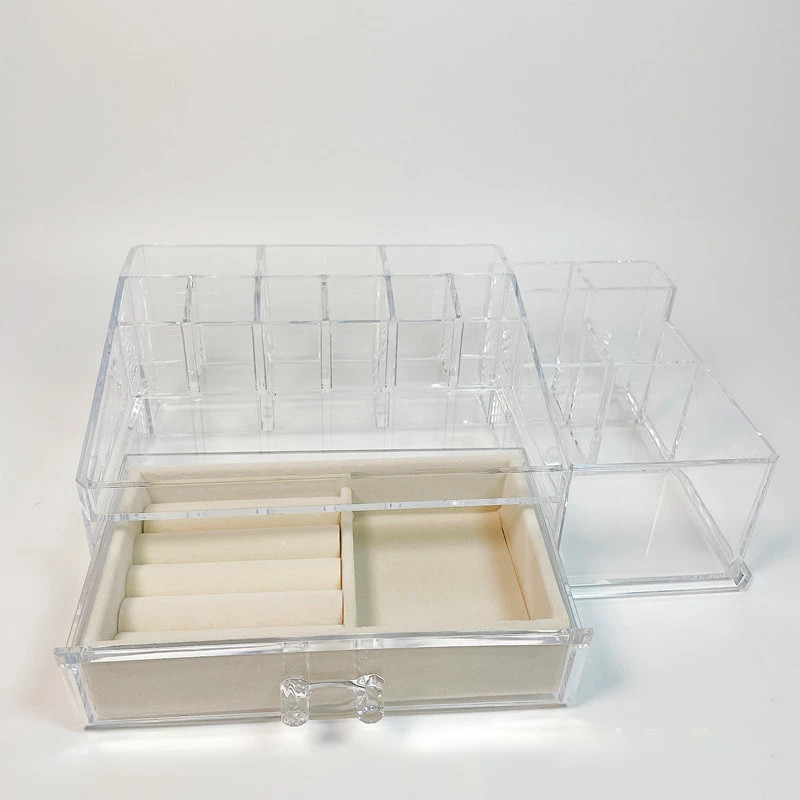 Acrylic transparent one layer drawer storage box Lipstick cosmetics makeup brush skin care desktop storage
