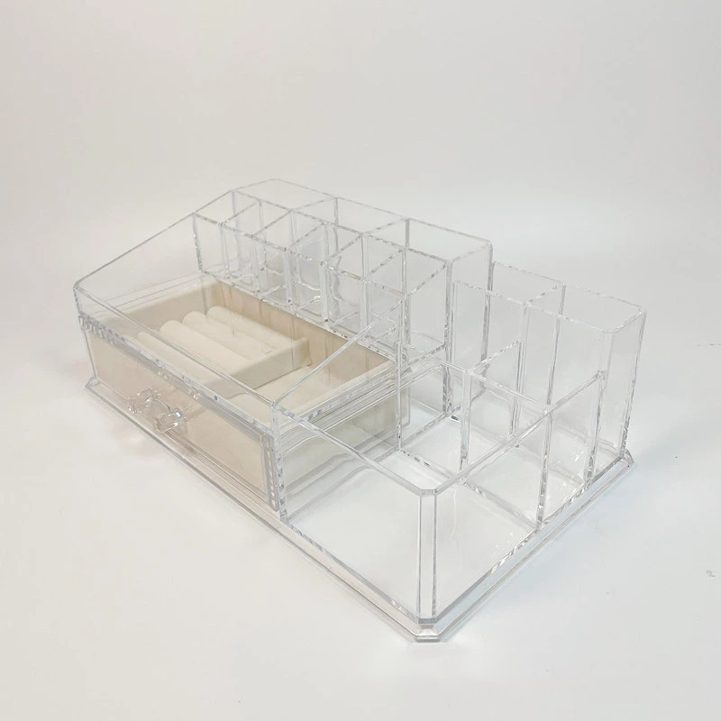 Acrylic transparent one layer drawer storage box Lipstick cosmetics makeup brush skin care desktop storage