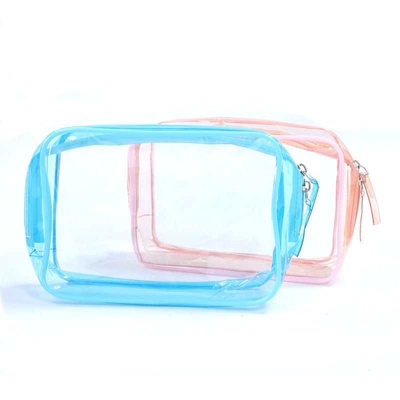 Wholesale Transparent PVC Clear Makeup Organizer Pouches Printed Toiletry Bags for Daily Use and Travel Cosmetic Storage Bag