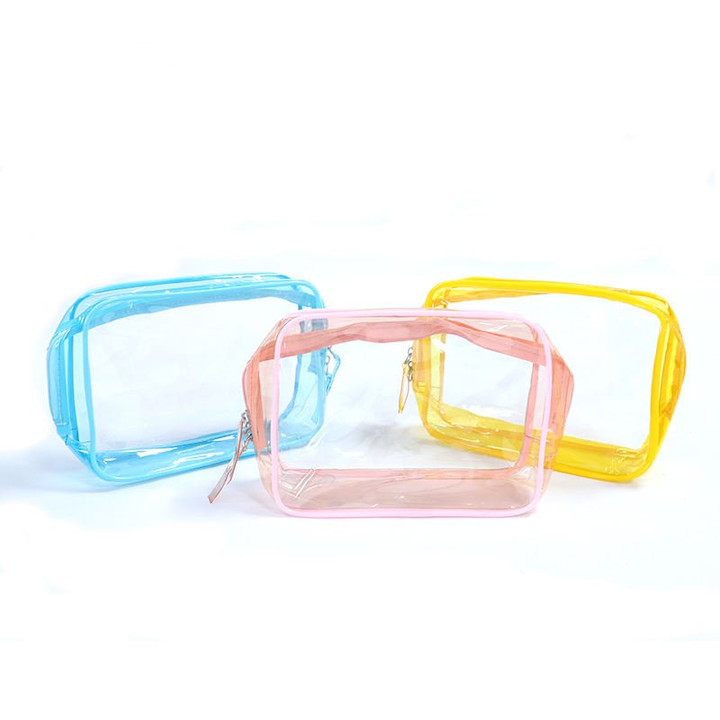 Wholesale Transparent PVC Clear Makeup Organizer Pouches Printed Toiletry Bags for Daily Use and Travel Cosmetic Storage Bag