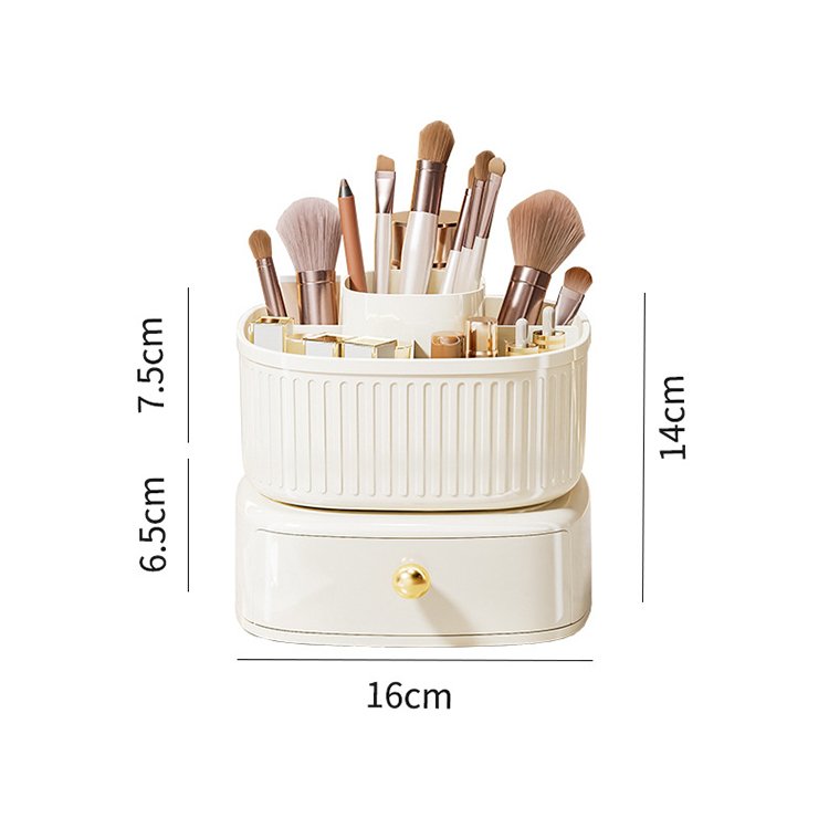 Cosmetics Skincare Organizers Countertop Drawer Storage Jewelry box 360 Degree Rotating Large Makeup Organizer with Brush Holder