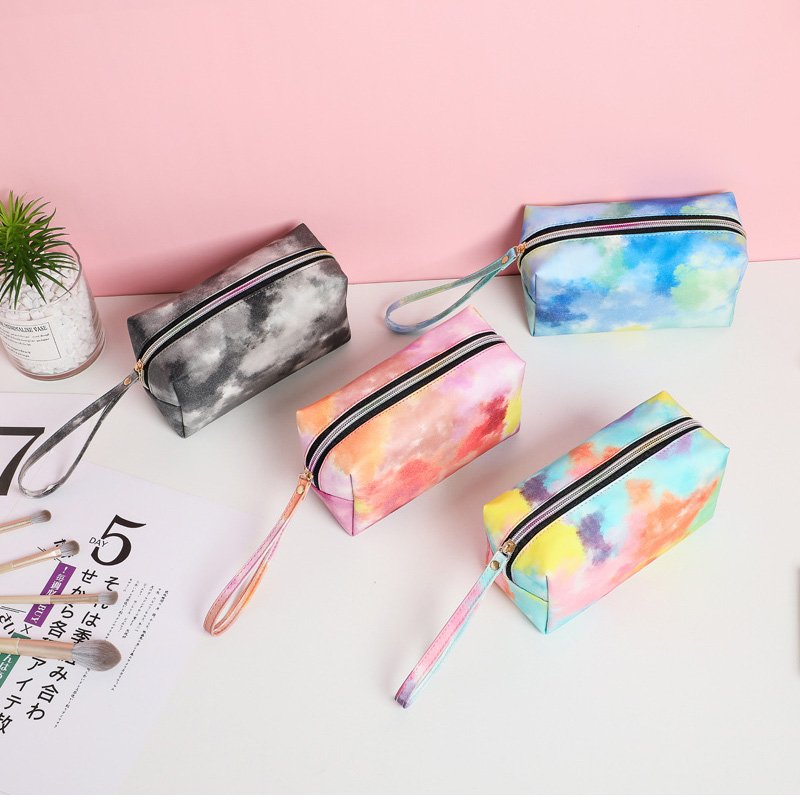2022 wholesale printing LOGO makeup, color ink painting, hand-held toiletries bag, travel storage and organizing for women