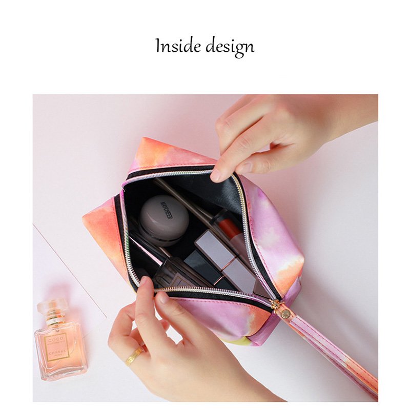 2022 wholesale printing LOGO makeup, color ink painting, hand-held toiletries bag, travel storage and organizing for women