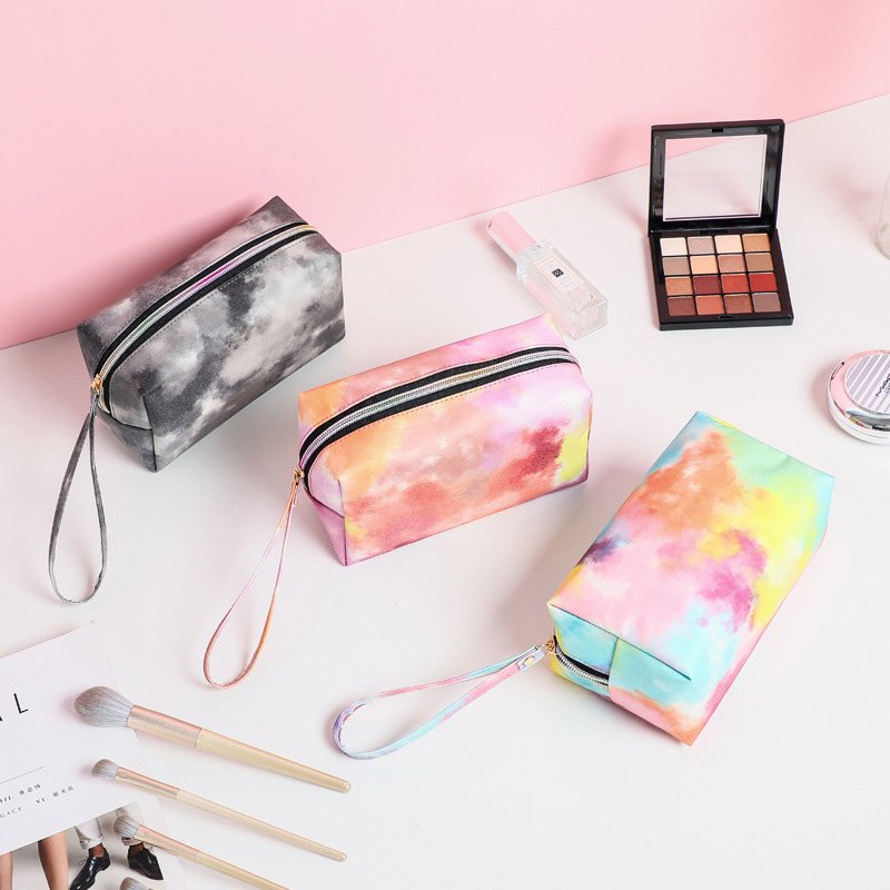 2022 wholesale printing LOGO makeup, color ink painting, hand-held toiletries bag, travel storage and organizing for women