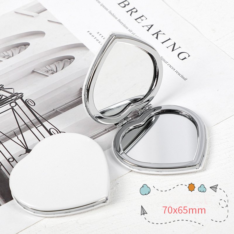 New Arrival Printing Double Sided DIY Blank Folding Compact Mirror Pu Leather Pocket Mirror For Gifts
