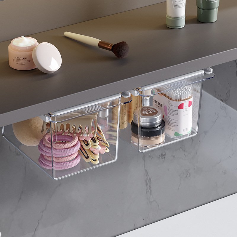 Self-Adhesive Storage Drawer PP Plastic Office Stationery Organizer for Desk Kitchen Food Storage-for Knives Forks Makeup