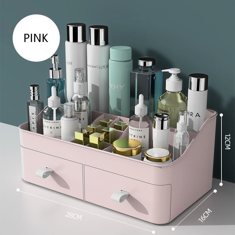 4008106 Eco-Friendly Makeup Organizer Cosmetic Desk Storage Box Drawers Skincare Organizers Dressing Table Countertop Bathroom