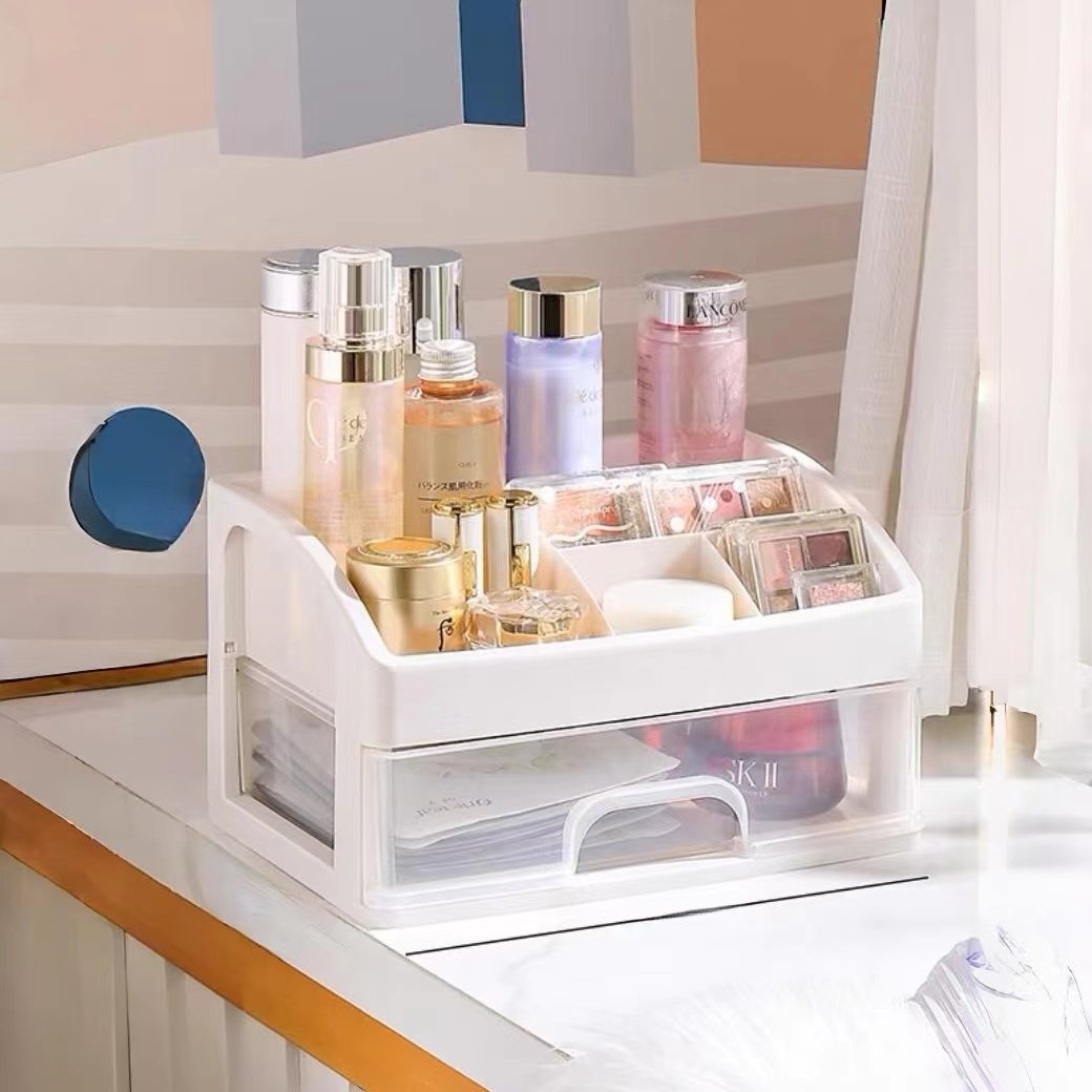 Plastic Desk Storage Box Office Supplies Stationery Makeup Organizers for Office Dorm School Home Desk Organizer with Drawer