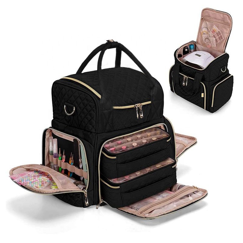 Yuhong Nail Polish Case Nail Lamp Storage Case Beautiful Makeup Bag Cosmetic Storage Bag Travel Nail Polish Set Organizer Bag