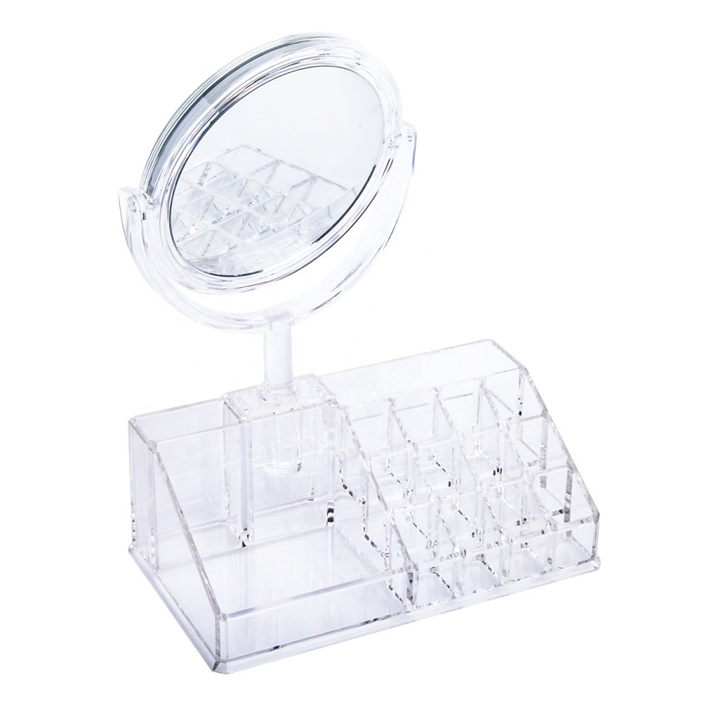 HOMESWEET Multipurpose Makeup Organizers,Acrylic Cosmetic Storage Box With Mirror
