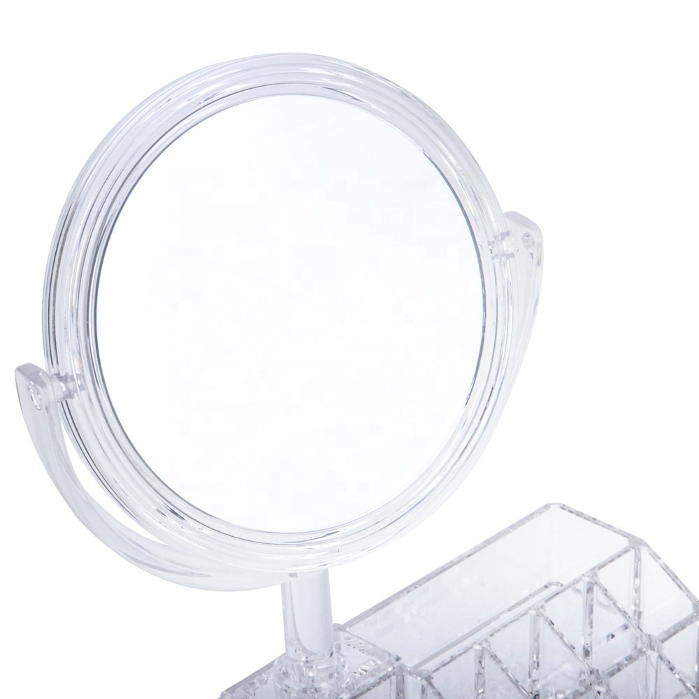 HOMESWEET Multipurpose Makeup Organizers,Acrylic Cosmetic Storage Box With Mirror