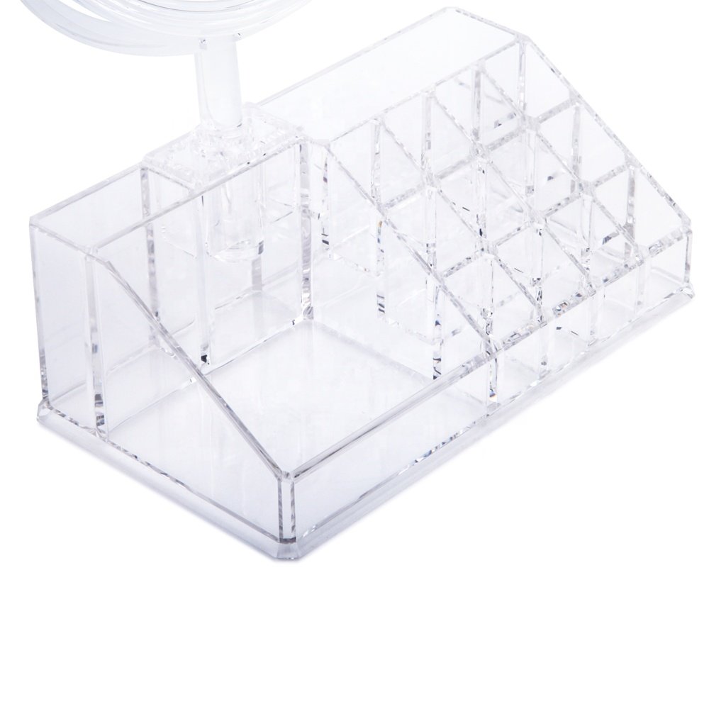 HOMESWEET Multipurpose Makeup Organizers,Acrylic Cosmetic Storage Box With Mirror