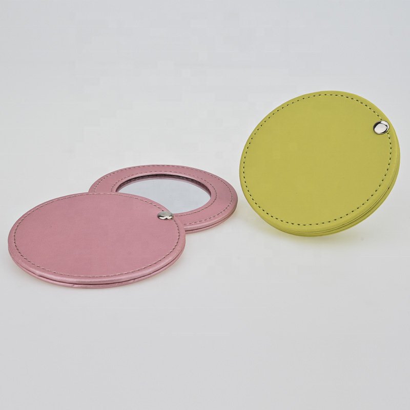 Custom Print Logo Cute Pocket Round Mini Make Up Hand Mirror For Makeup Small Mirror