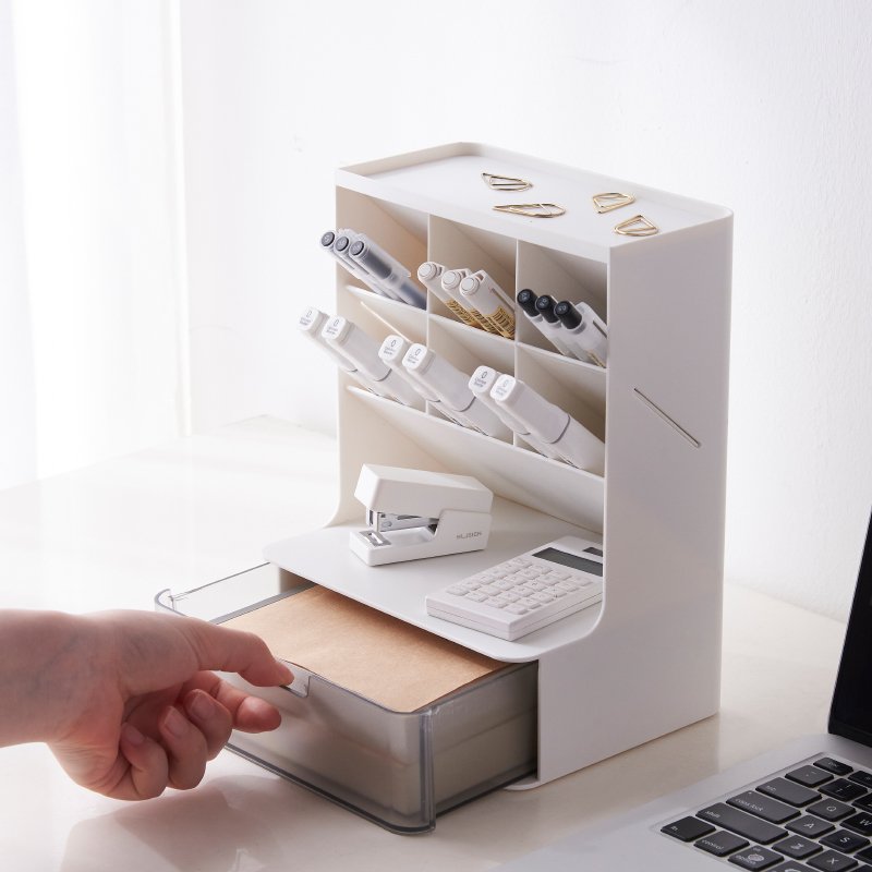Large Pen Holder Storage Case Makeup Brush Organizer and Cosmetic Display Racks for Student Children Office Desktop Stationery