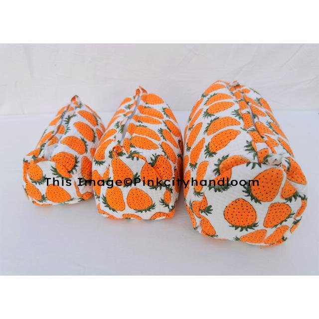 Large Capacity Toiletry Bag Travel Pouches Quilted Cosmetic Organizer Handmade Block Printed Toiletry pouch Makeup Accessory