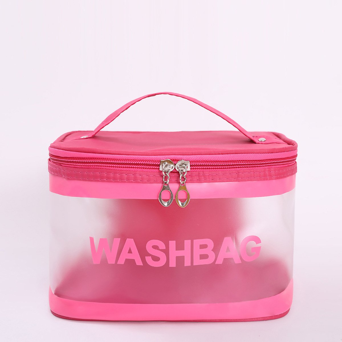 Factory Wholesale Custom Large Capacity Trendy Square Transparent Makeup Bag Convenient Portable Scrub Storage Toiletry Bag