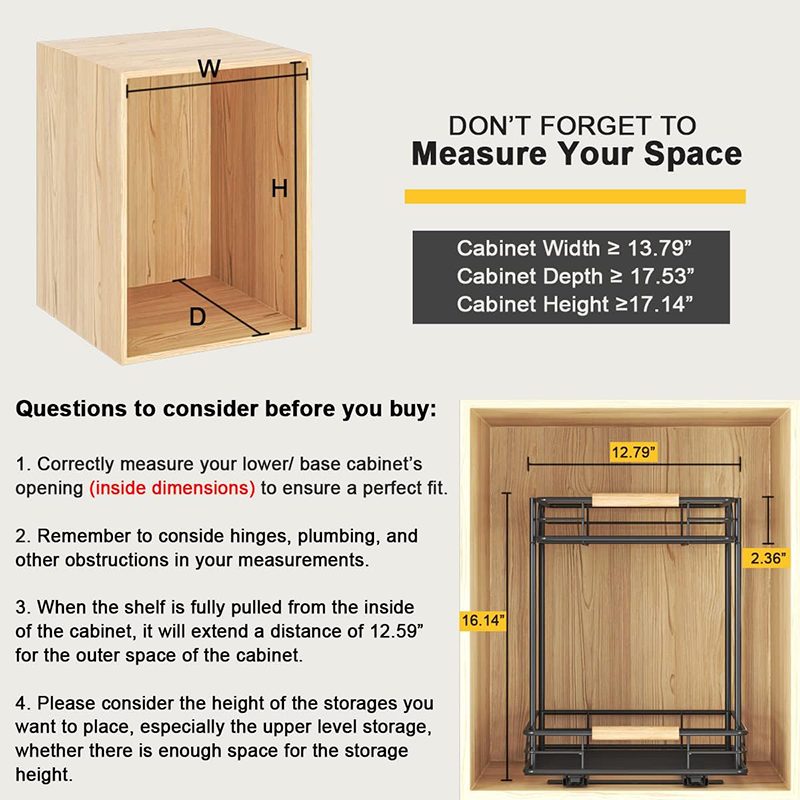 Promotional 2 Pc Under Cabinet Sink Organizers Rack And Storage 2 Tires Sliding Kitchen Cabinet Organizer Pull Out