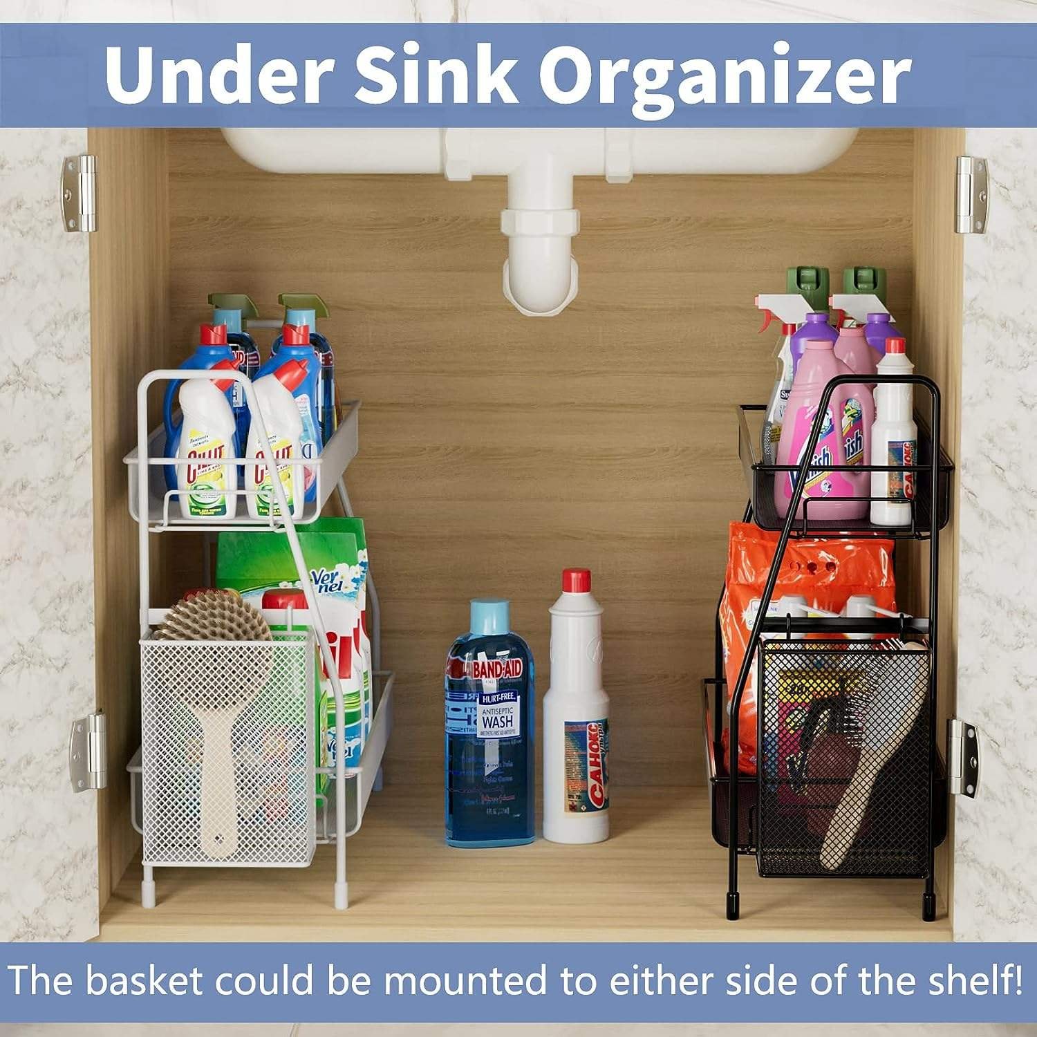 Bathroom Countertop Organizer Shelf - 2 Tier Counter Spice Rack Metal Makeup Rack Small Perfume Organizer