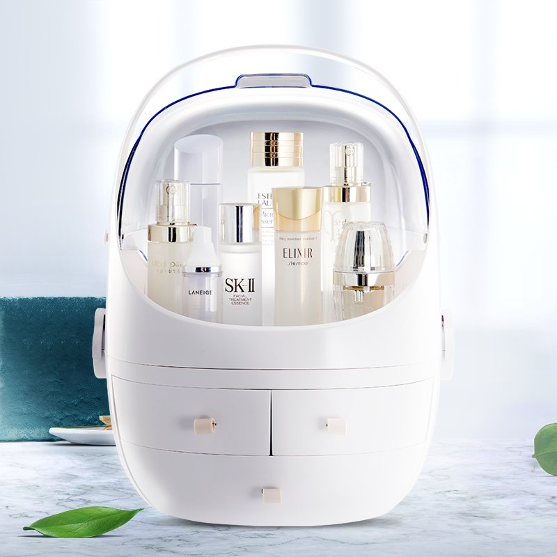 ODM/OEM High Quality Makeup Organizers Household Waterproof and Dust-proof Drawer Style Cosmetic Storage Box with Handle