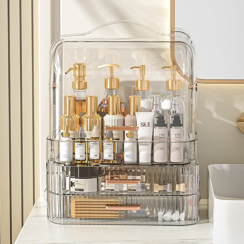 Spacious Acrylic Cosmetic Organizer With Lid Stylish Designed Make Up Organizers Storage Box Big Display Case