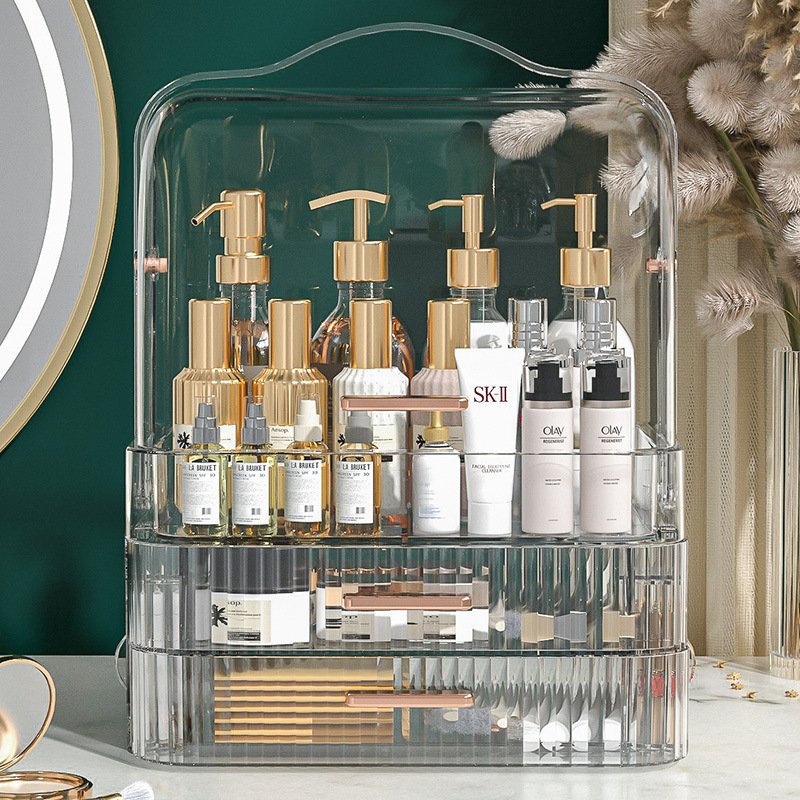 Spacious Acrylic Cosmetic Organizer With Lid Stylish Designed Make Up Organizers Storage Box Big Display Case