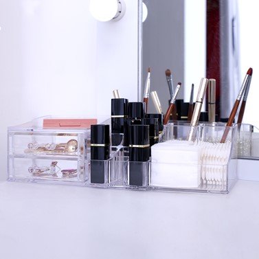 Acrylic transparent desktop storage box Multi-functional storage lipstick cosmetics makeup brush storage box
