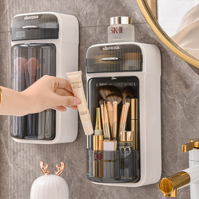 Makeup Storage Organizer Cosmetic Storage Box and Brush Storage Box SkinCare Organizers for Bathroom