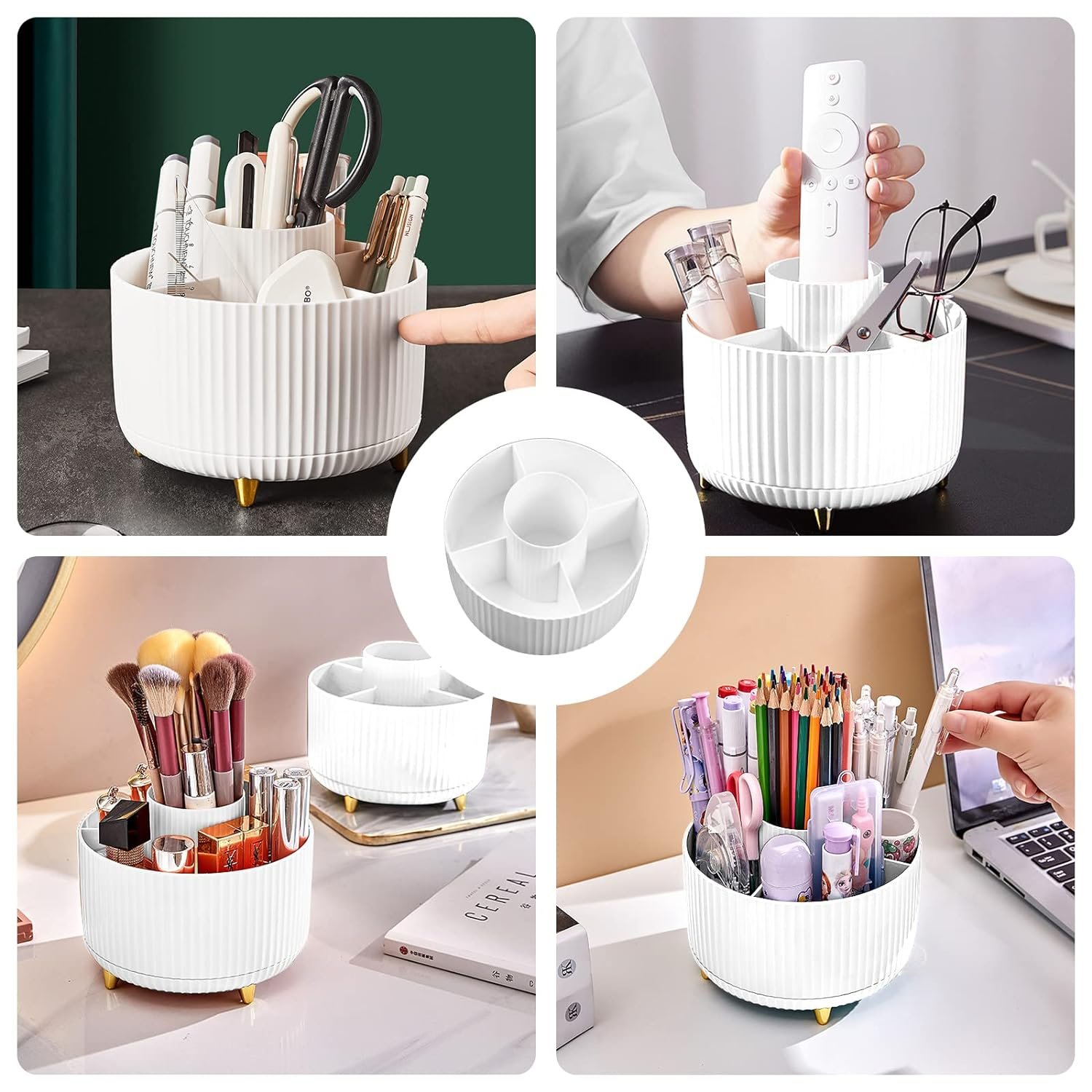 Wholesale Makeup Brushes Holder Makeup Organizer Eyebrow Pencil Stand Holder Desktop Cosmetic Brush Storage Box