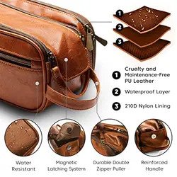 Woman Organize Toiletry Bags Leather Waterproof Toiletry Bags Canvas Travel Makeup Bags