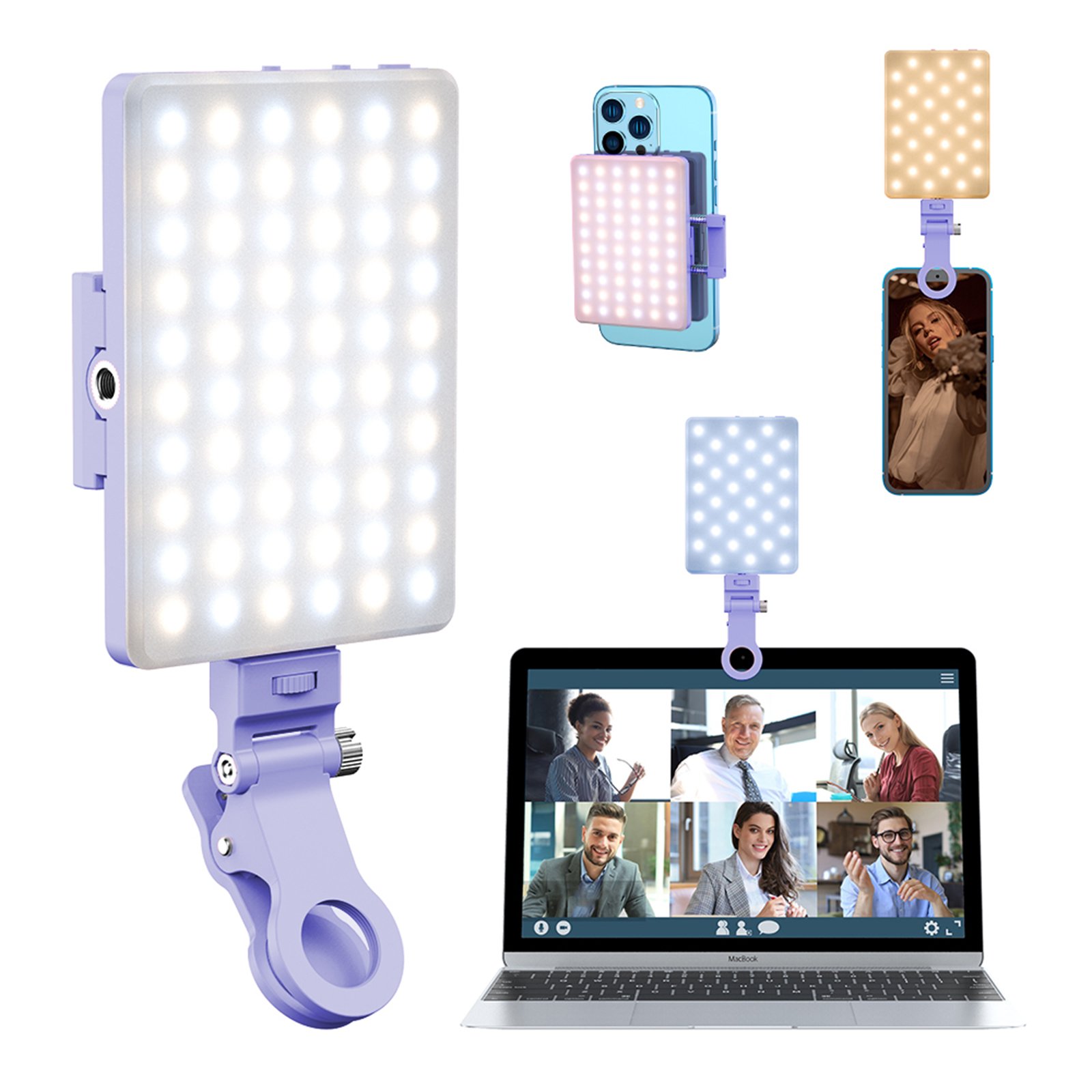 Portable Mini Led Video Light Rechargeable 5W Conference Selfie Vlog Makeup Video Fill Light for Cell Phone and Laptop