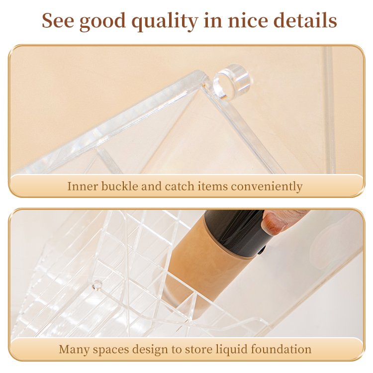 Clear Cosmetic Brush Storage Box Makeup Brush Holder with Lid Large-Capacity Design for Organize the Vanity Desk