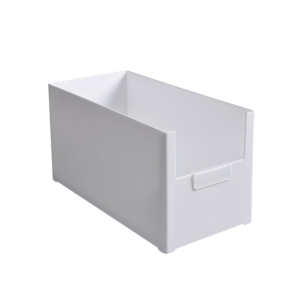 Small Plastic Office Storage Container Bins with Handles for Organization in Filing Cabinet