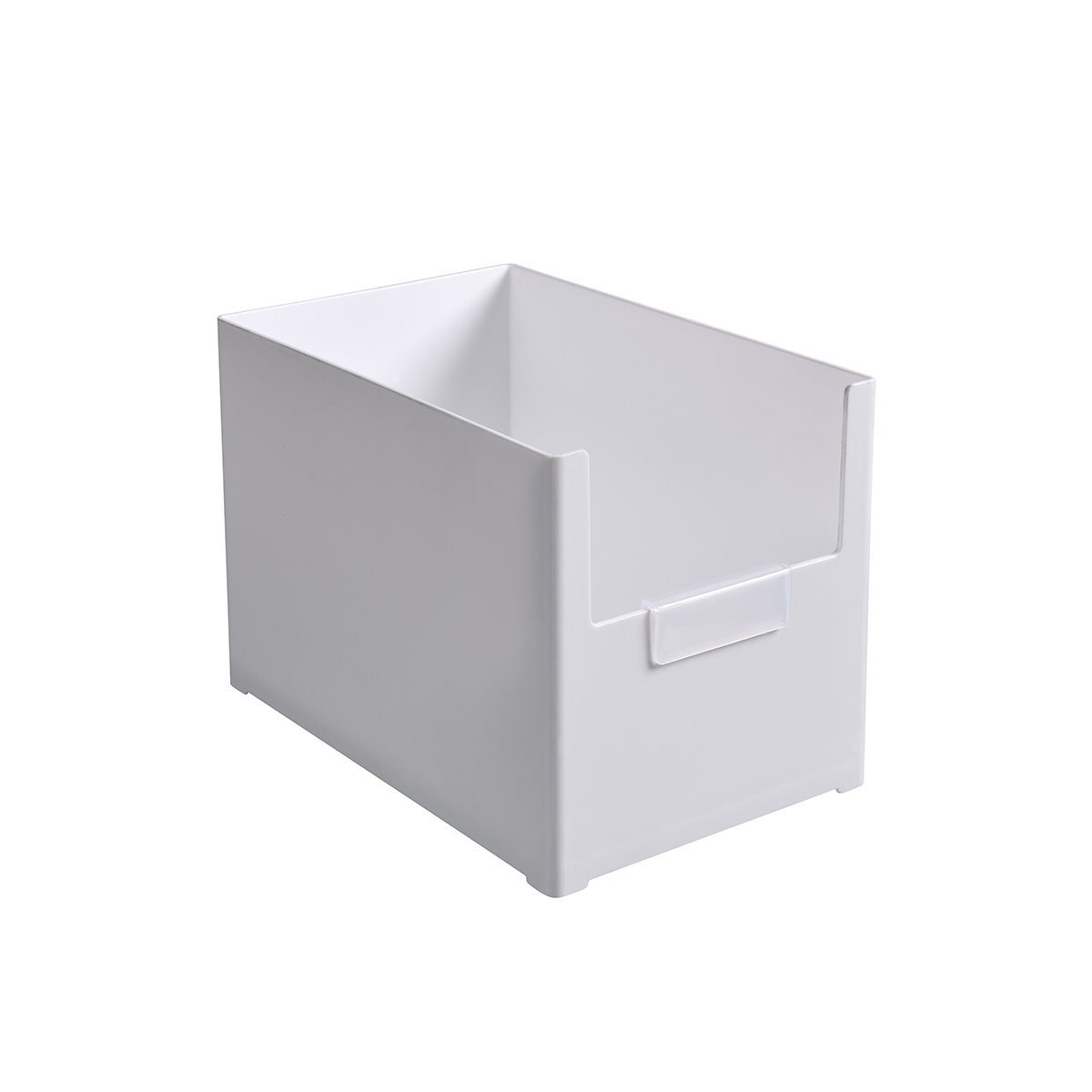 Small Plastic Office Storage Container Bins with Handles for Organization in Filing Cabinet