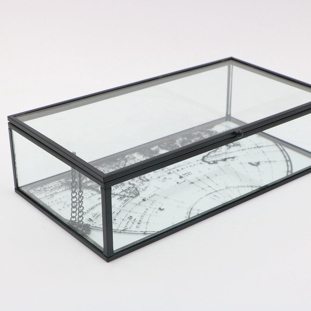 Hot sale Glass Jewelry storage cosmetic box makeup storage organizer