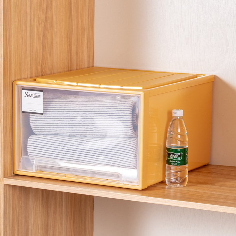 Factory Outlet Home Large Wardrobe Clothes Organizer Drawer Color Plastic Transparent Storage Box