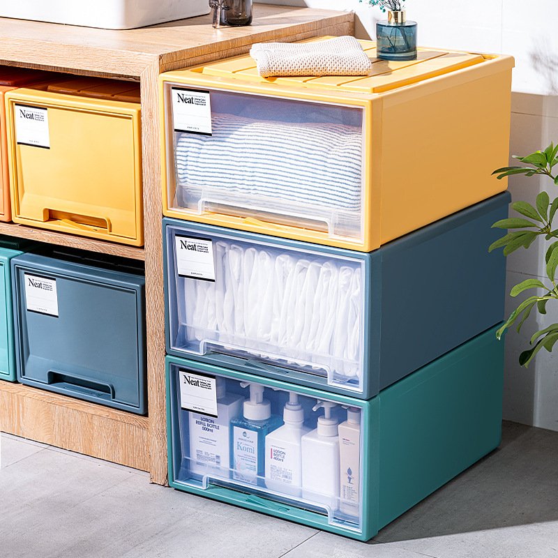 Factory Outlet Home Large Wardrobe Clothes Organizer Drawer Color Plastic Transparent Storage Box
