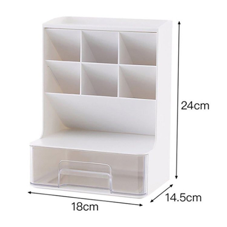 Drawer-Type Multi-Layer Makeup Brush Box Slanted Pen Holder Plastic Cosmetic Makeup Organizer For Dresser Bathroom Vanity