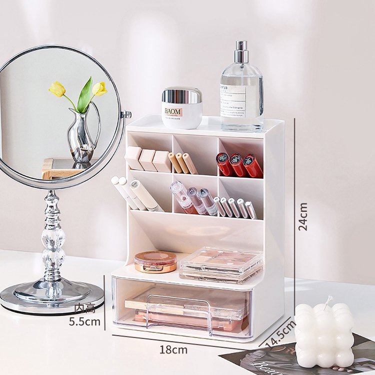 Drawer-Type Multi-Layer Makeup Brush Box Slanted Pen Holder Plastic Cosmetic Makeup Organizer For Dresser Bathroom Vanity