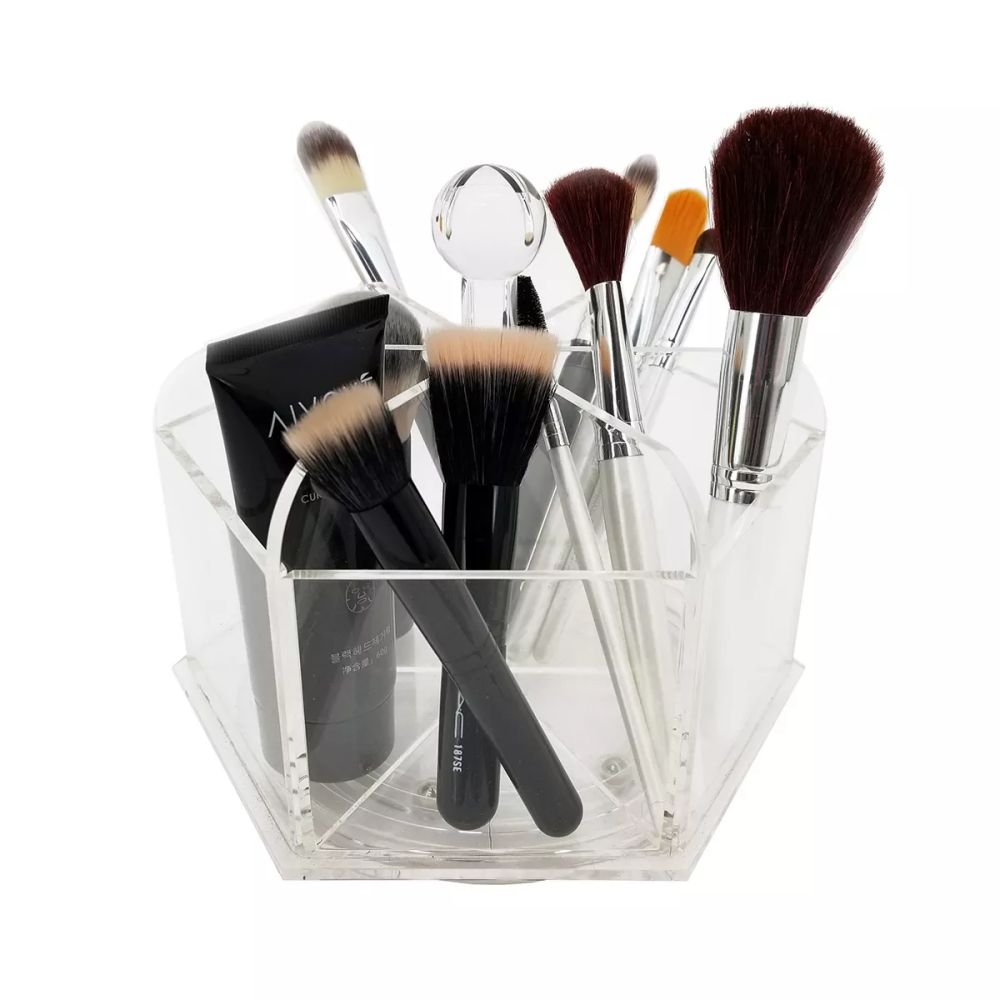 360 Rotating Acrylic Organizer Tray ACRYLIC Multifunction Europe Style Cosmetic Makeup Office Magnetic Card Packed Box