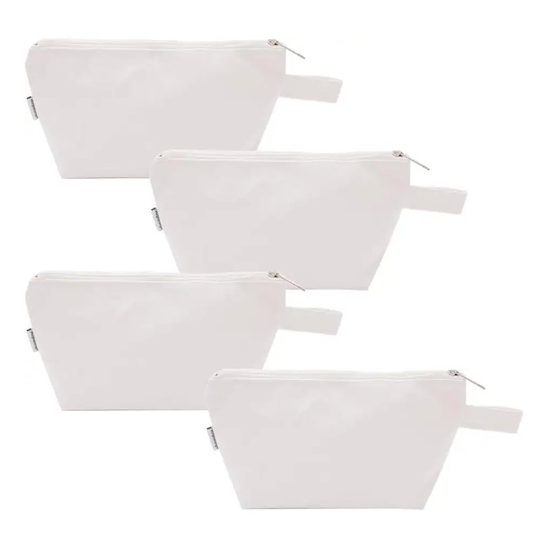 Multi-purpose White Cotton Toiletry Organizing Pouch Canvas Zipper Cosmetics Makeup Travel Bags With Tote