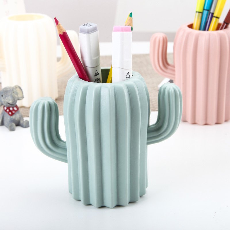 Office Pen Holder Cactus Pencil Holder Cute Pens Cup for Desk for Kids Office Decor Desk Accessories Pen Pot Desk Organizer
