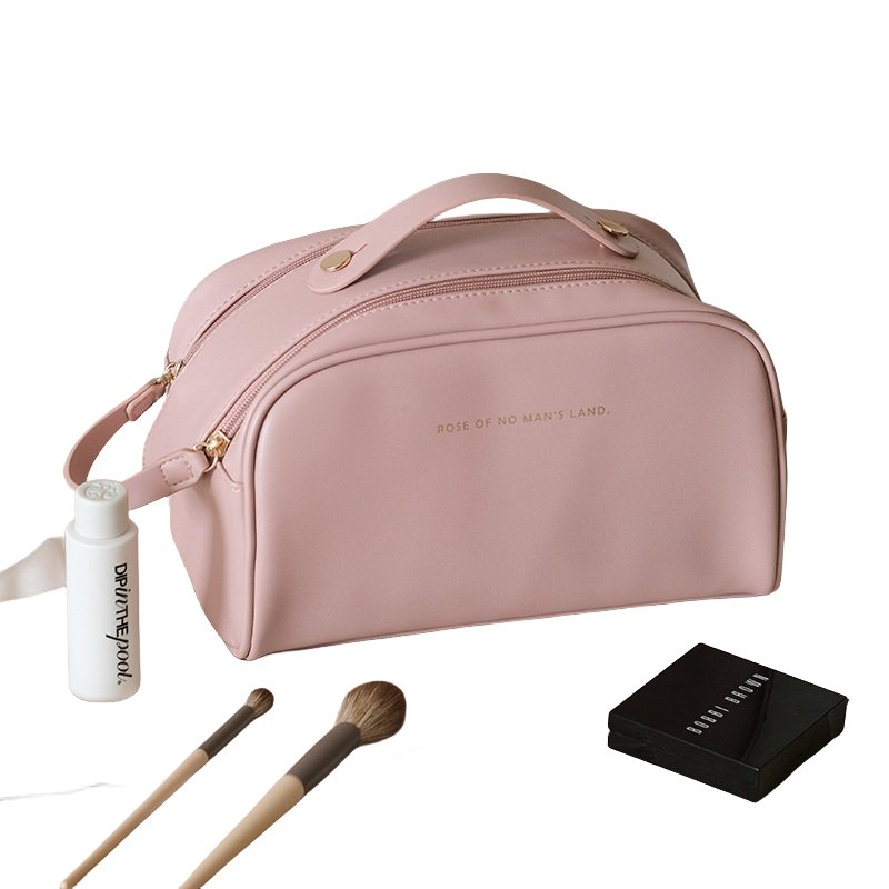 Water-resistant PU Vegan Leather Travel Makeup Bag Large Capacity Travel cosmetic bags cases travel toiletry