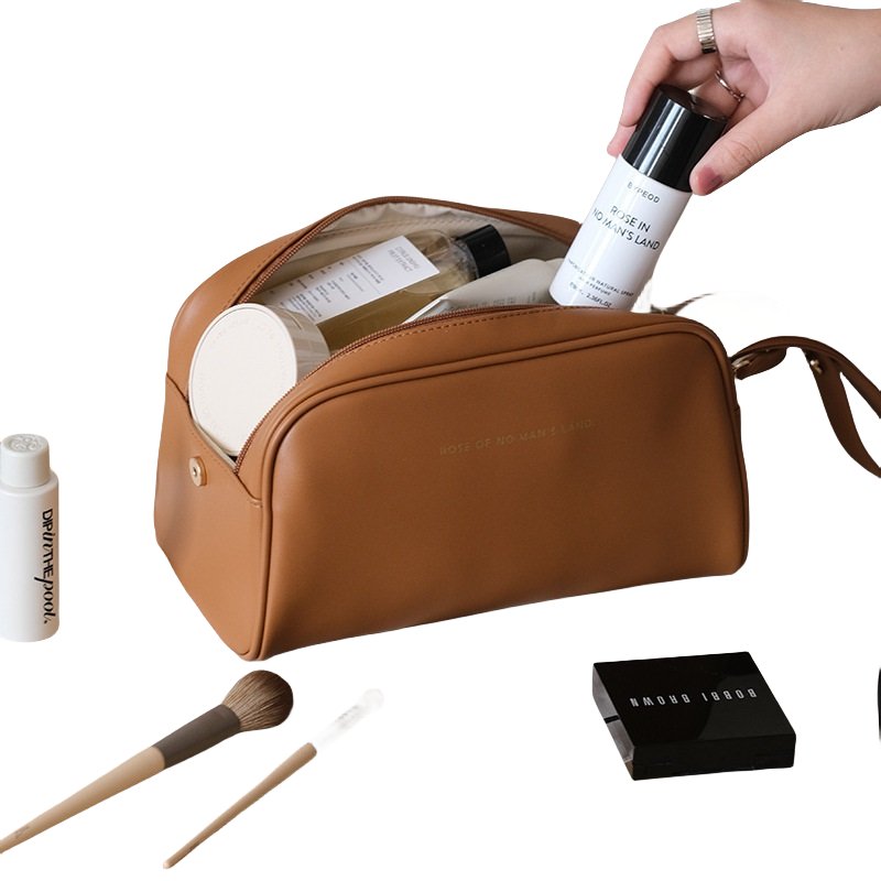 Water-resistant PU Vegan Leather Travel Makeup Bag Large Capacity Travel cosmetic bags cases travel toiletry