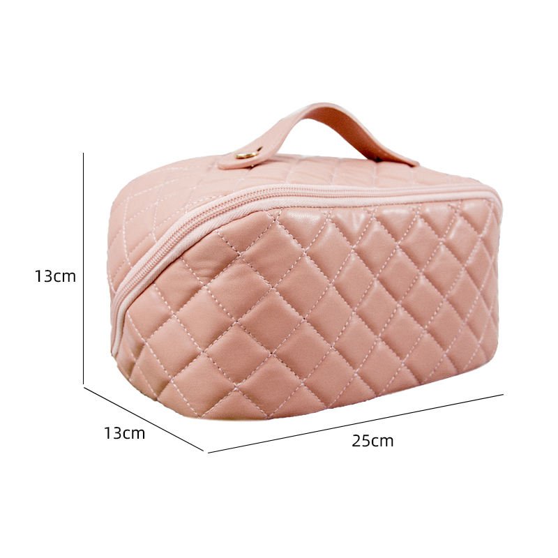 Custom Private Label Waterproof Soft Pu Leather Portable Pink Makeup Pouch Bag For Travel Organizer Bags