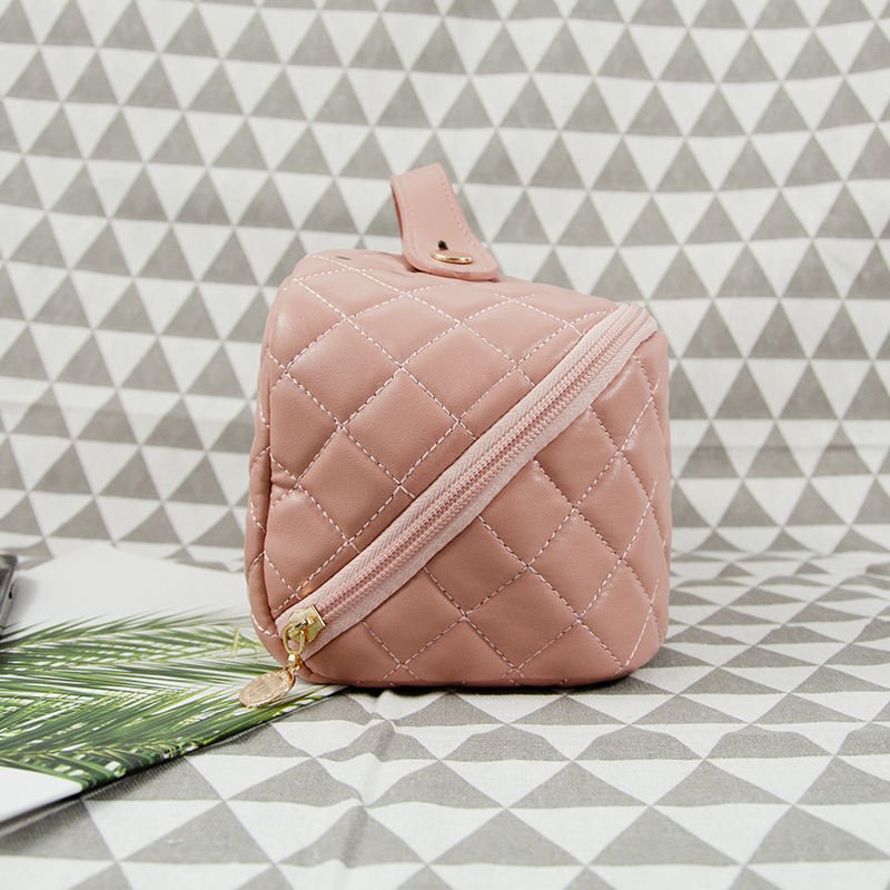 Custom Private Label Waterproof Soft Pu Leather Portable Pink Makeup Pouch Bag For Travel Organizer Bags