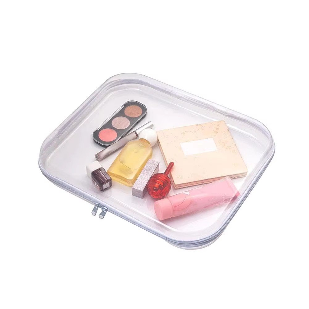Bliss bin Transparent Zippered Pouch Storage Zipper Toy Organizer Hard Plastic Pencil Case Makeup Storage Organizer Home Box